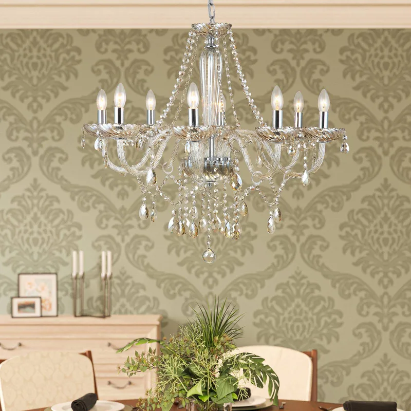 Cognackleurige kroonluchter Basilano van glas by EGLO in Cognac, Chrome – product photo