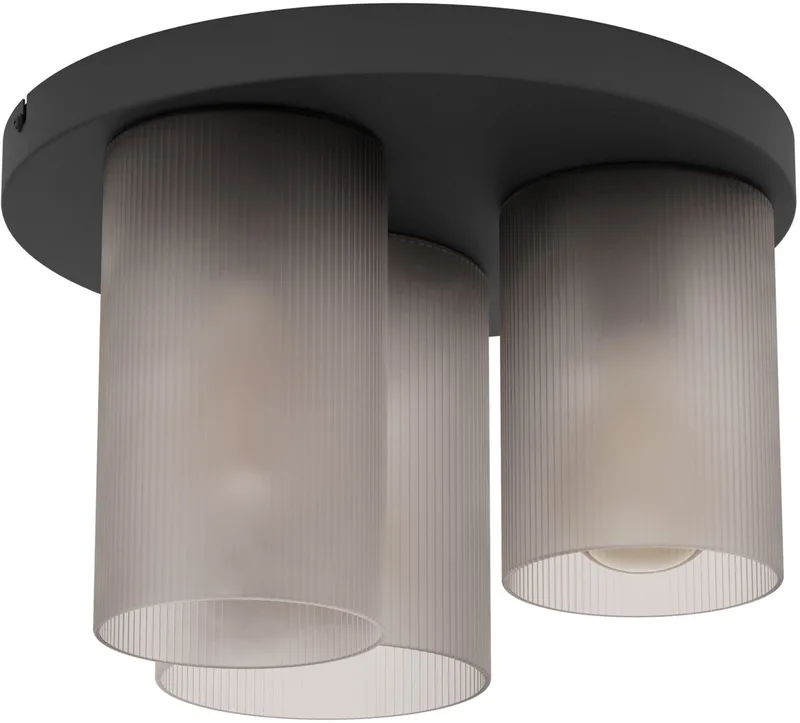Colomera Plafondlamp - E27 - Ø 35 cm - Zwart | Mat Grijs de EGLO en Noir, Gris – photo produit