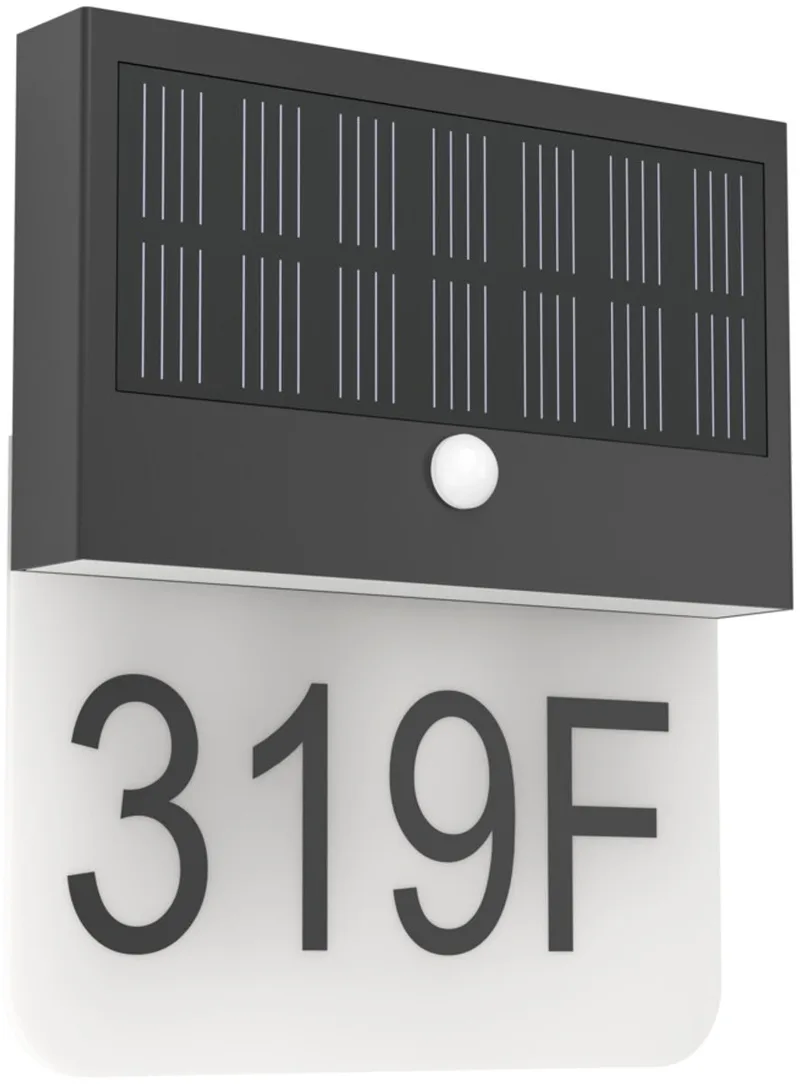 Conettimara Solar Wandlamp Buiten - Sensor - Oplaadbaar - LED - 23 cm - Zwart/Melkkleurig by EGLO in Black – product photo