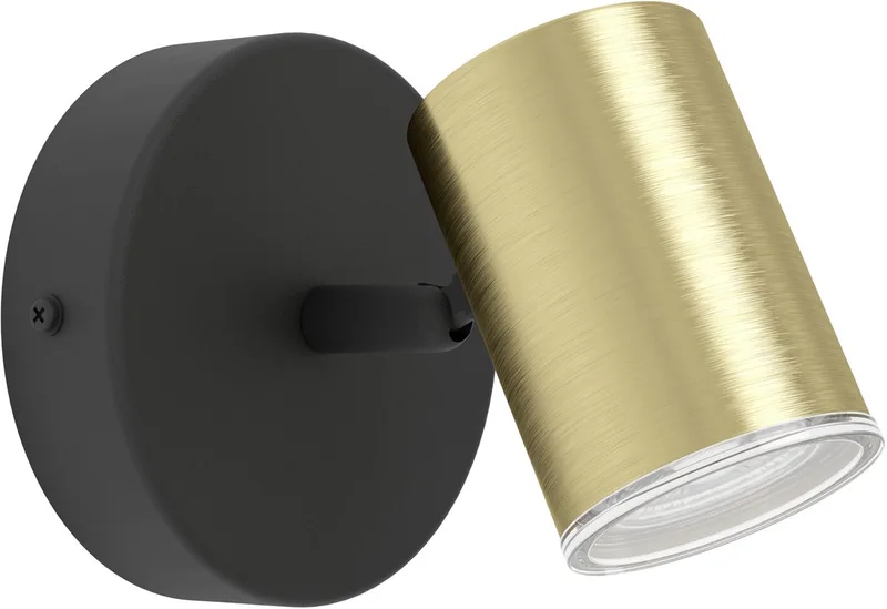 Consuma 1 Opbouwspot - GU10 - 11 cm - Zwart;Messing de EGLO en Noir – photo produit