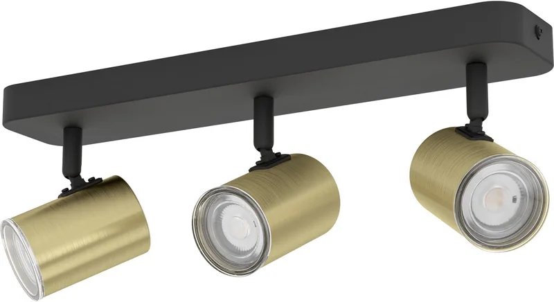 Consuma 1 Opbouwspot - GU10 - 40 cm - Zwart;Messing fra EGLO i Sort – produktbillede