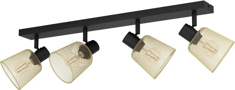 Coslada Spot - E27 - 79 cm - Zwart | Goud - mesh by EGLO in Black – product photo