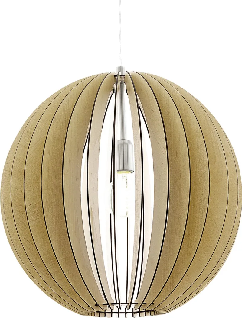 Cossano - Hanglamp - 1 Lichts - Ø500mm. - Nikkel-Mat de EGLO en Ahorn – photo produit