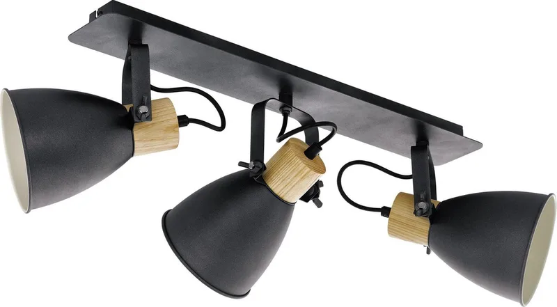 Coswarth Spot - E27 - 67 cm - Hout - Zwart/Bruin - FSC Hout fra EGLO i Sort – produktbillede