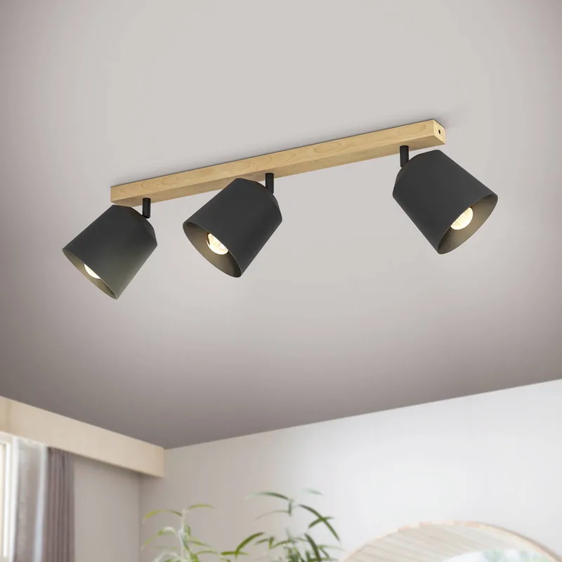 Cotorro plafondspot, 3-lamps van EGLO in Bruin, Zwart – productfoto