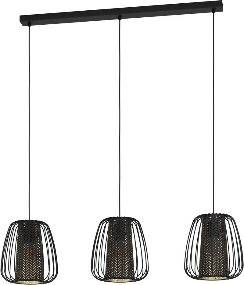 Curasao Hanglamp - E27 - 99,5 cm - Zwart/Goud fra EGLO i Sort – produktbillede