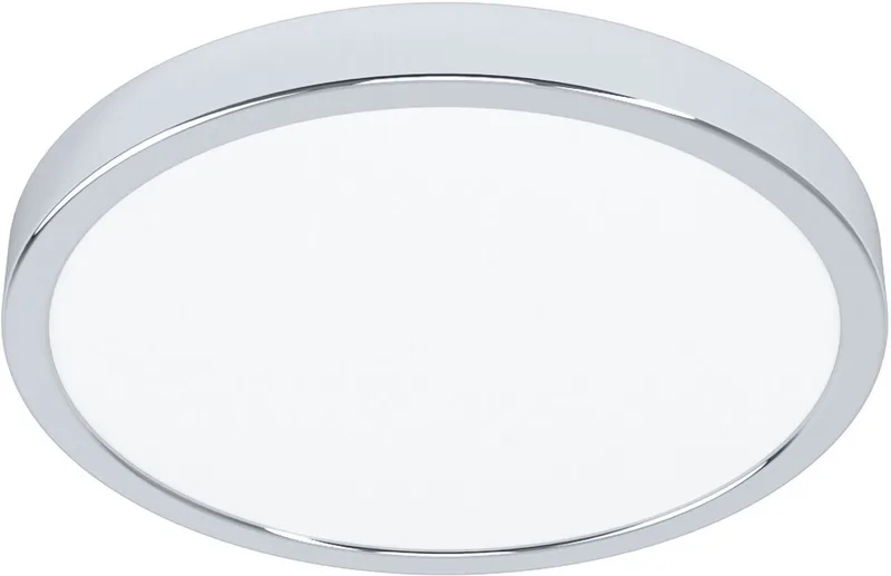 Deckenleuchte FUEVA 5 Deckenlampe, IP44, geringe Aufbauhöhe, 20 Watt, Rund, LED fest integriert, Neutralweiß, Aufbauleuchte, Badezimmer, Bad-Deckenlampe, modern, 28,5x2,8cm från EGLO i Silver – produktbild