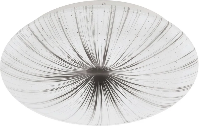 Deckenleuchte NIEVES Deckenlampe, Kristalleffekt, silber, Kunststoff, Metall, LED fest integriert, Warmweiß, Wohnzimmerlampe, Schlafzimmer, Küche, Flur, zeitloses Design, 31x6cm de EGLO en Blanc – photo produit