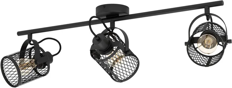 Dellow 1 spot - E27 - 3 lichts de EGLO en Noir – photo produit