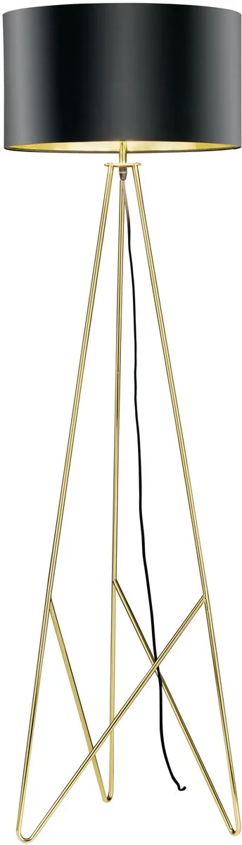 design Camporale - Vloerlamp - 1 Lichts - Zwart, Goud fra EGLO i Messing – produktbillede