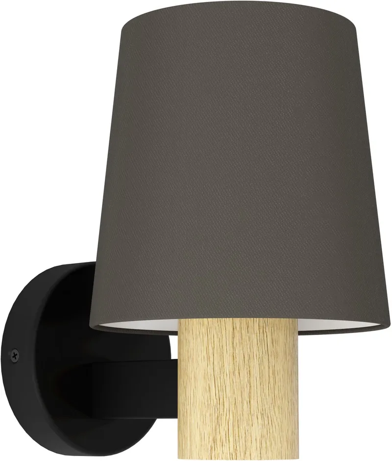 Edale Wandlamp - E27 - 15 cm - Zwart | Bruin de EGLO en Noir – photo produit