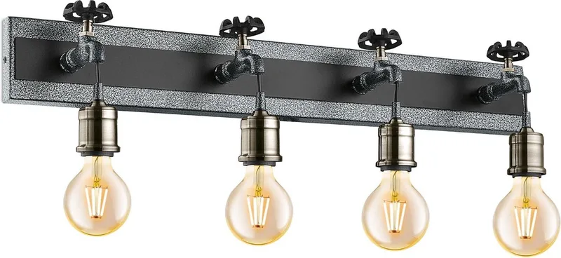 EGLO 49104 wandverlichting Zwart, Zilver Geschikt voor gebruik binnen E27 de EGLO en Anthracite – photo produit