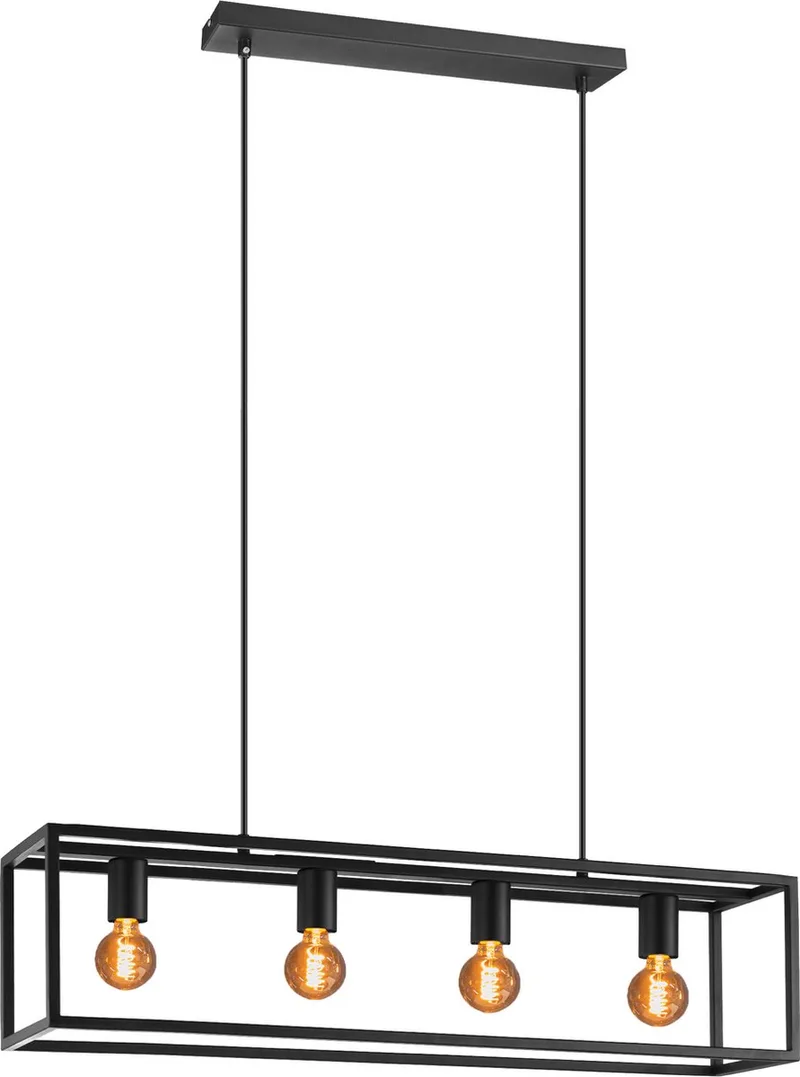 Eldrick Hanglamp - 4xE27 - 85 cm - industrieel - Staal de EGLO en Noir – photo produit