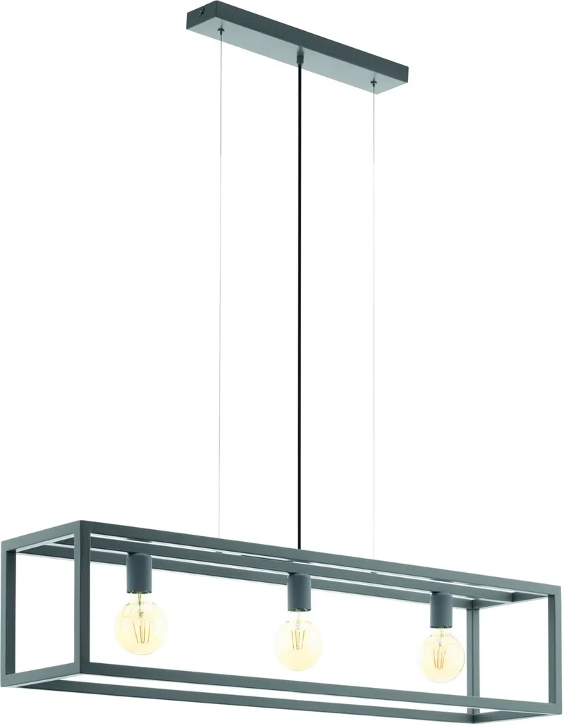 Elswick - hanglamp - 3-lichts - E27 van EGLO in Grijs – productfoto
