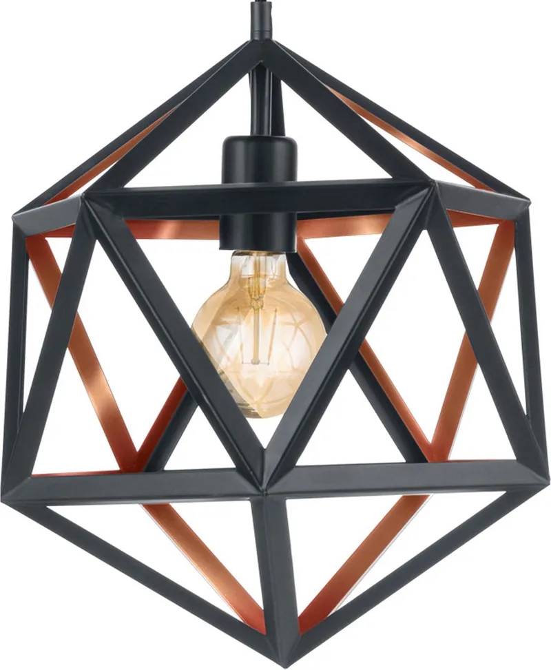 Embleton 1 - Hanglamp - E27 - Ø 30,5 cm - Zwart/Koper fra EGLO i Sort – produktbillede