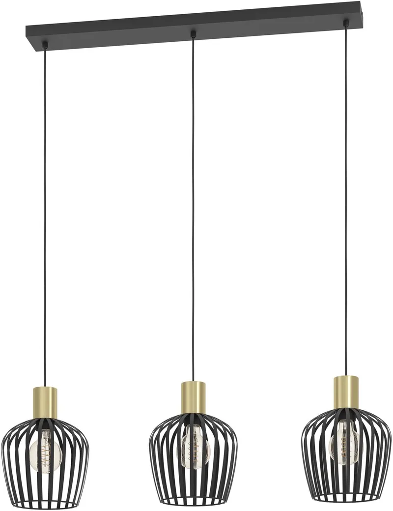 Empoli Hanglamp - E27 - 90 cm - Zwart/Goud från EGLO i Svart – produktbild