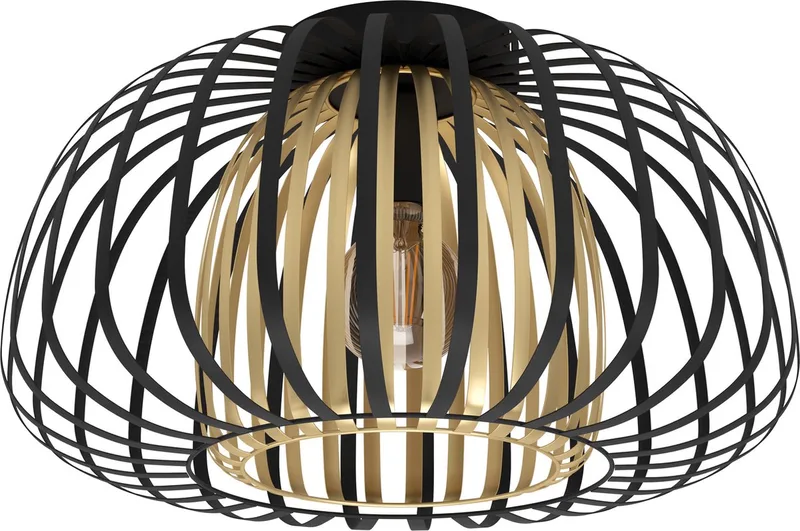 Encinitos Plafondlamp - E27 - Ø 45 cm - Zwart/Goud från EGLO i Svart – produktbild
