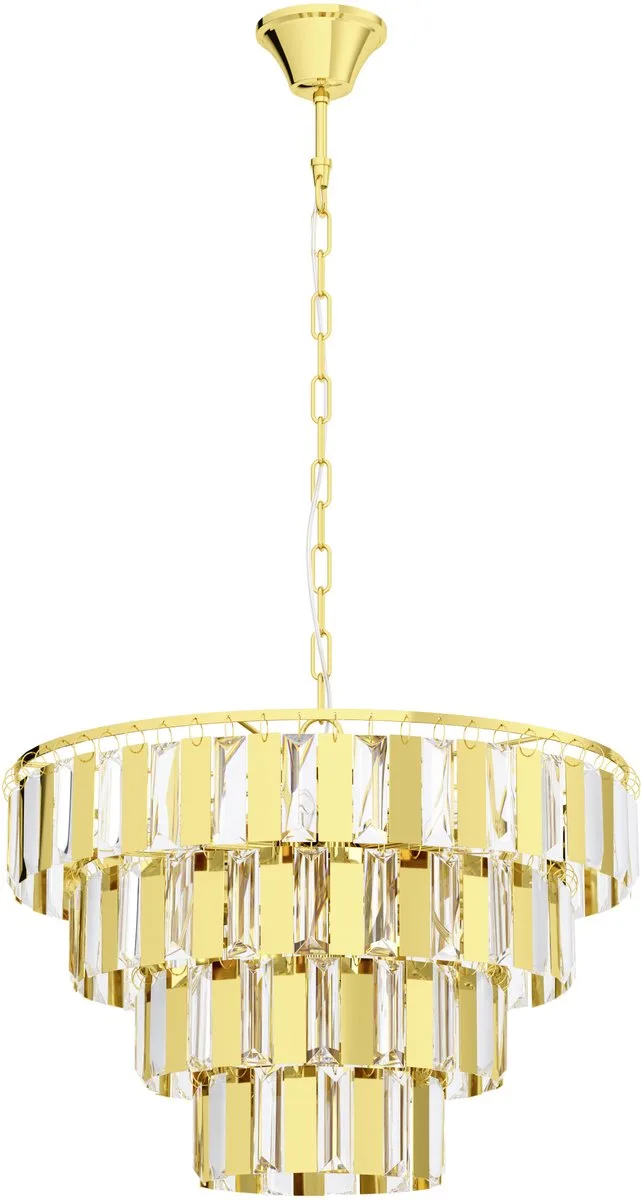 Erseka Hanglamp - E14 - 48.5 cm - Messing från EGLO i Geelkoper, Transparent – produktbild