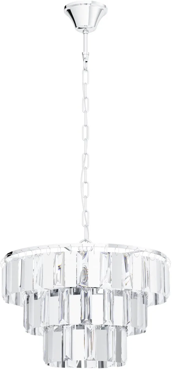 Erseka Hanglamp - E14 - Staal | Glas van EGLO in Chroom – productfoto