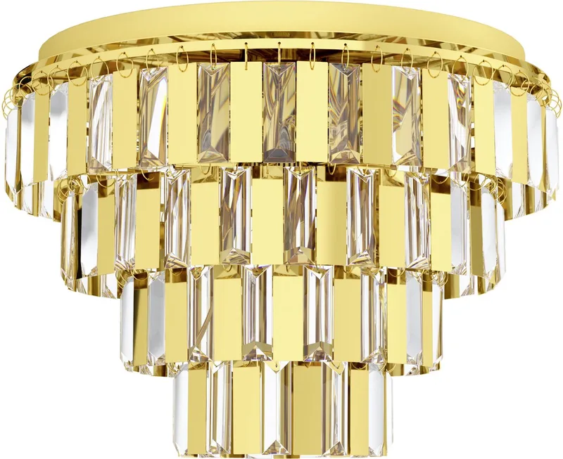 Erseka Plafondlamp - E14 - Staal | Glas van EGLO in Goud – productfoto