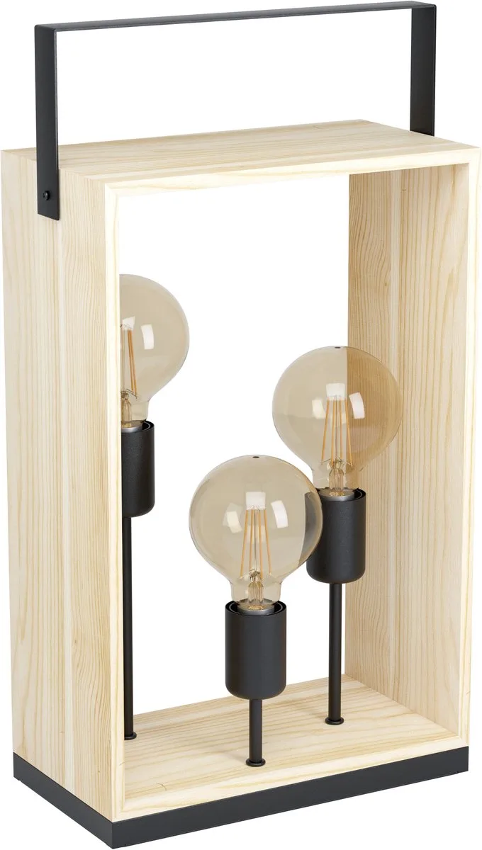 Famborough Tafellamp - E27 - 56,5 cm - Zwart/Hout von EGLO in Schwarz – Produktfoto