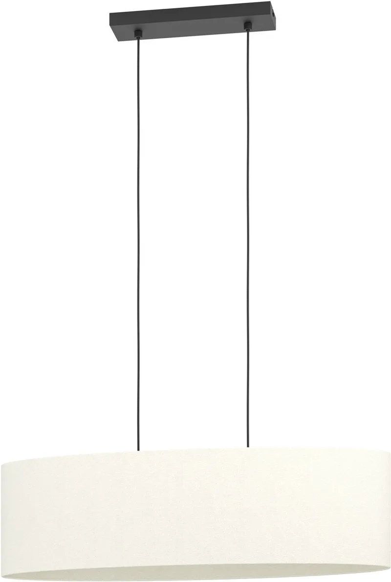 Febres Hanglamp - E27 - 78 cm - Zwart/Wit - Teddy stof från EGLO i Svart – produktbild