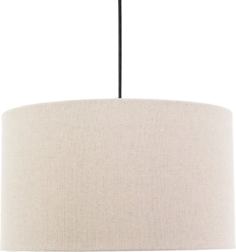 Feniglia Hanglamp - E27 - Ø 38 cm - Beige | Zwart - Linnen de EGLO en Noir – photo produit