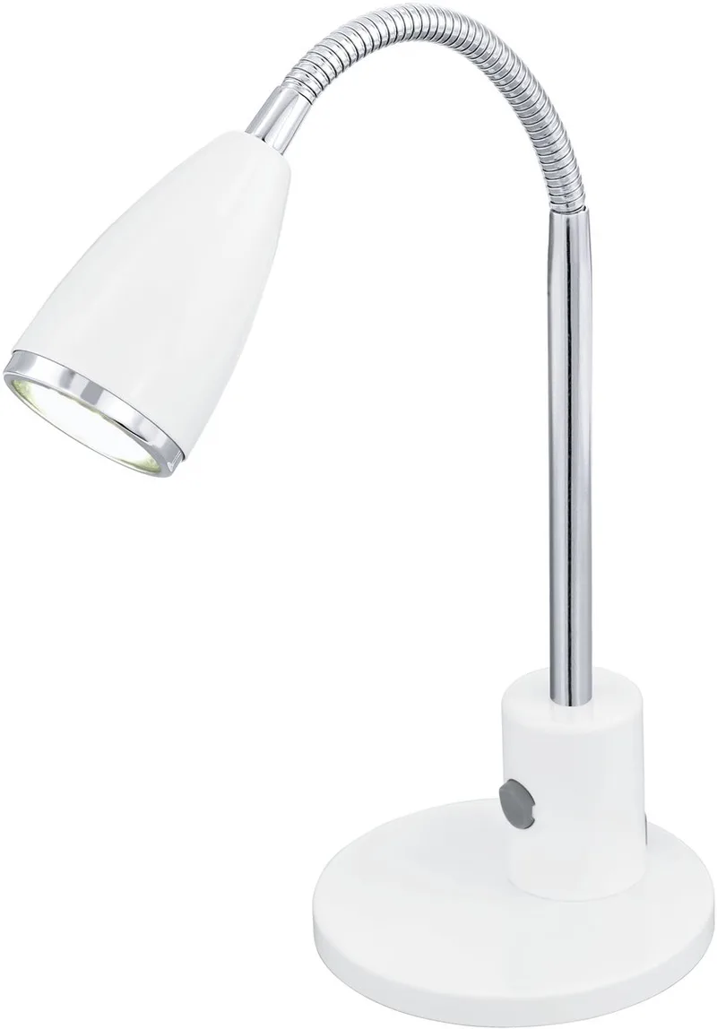 Fox Tafellamp - 1 Lichts - Chroom de EGLO en Blanc – photo produit