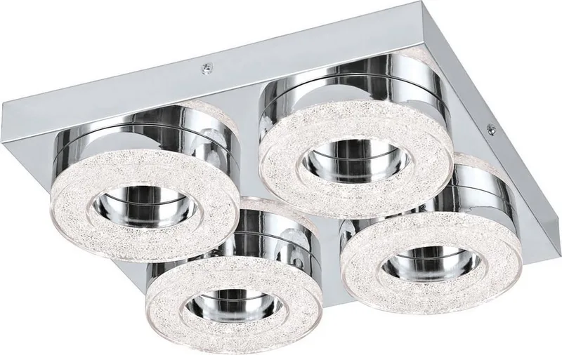 Fradelo - Wand/Plafondlamp - 4 Lichts - Chroom, Helder de EGLO en Chrome, Helder – photo produit