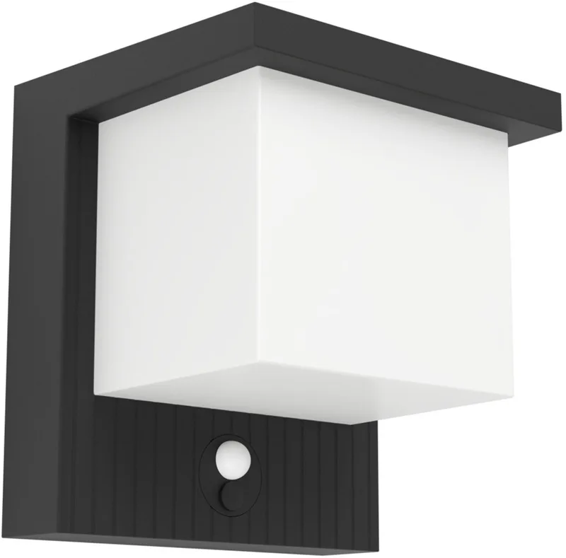LED-Solarwandlampe Frigento schwarz Höhe 15 cm, Sensor von EGLO in Schwarz – Produktfoto