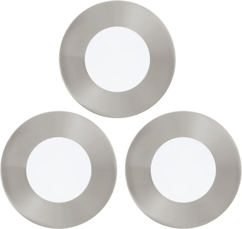 Fueva 1 - Inbouwspotje - LED - Ø85mm. - Nikkel-Mat - Set 3 Spots från EGLO i Grå – produktbild