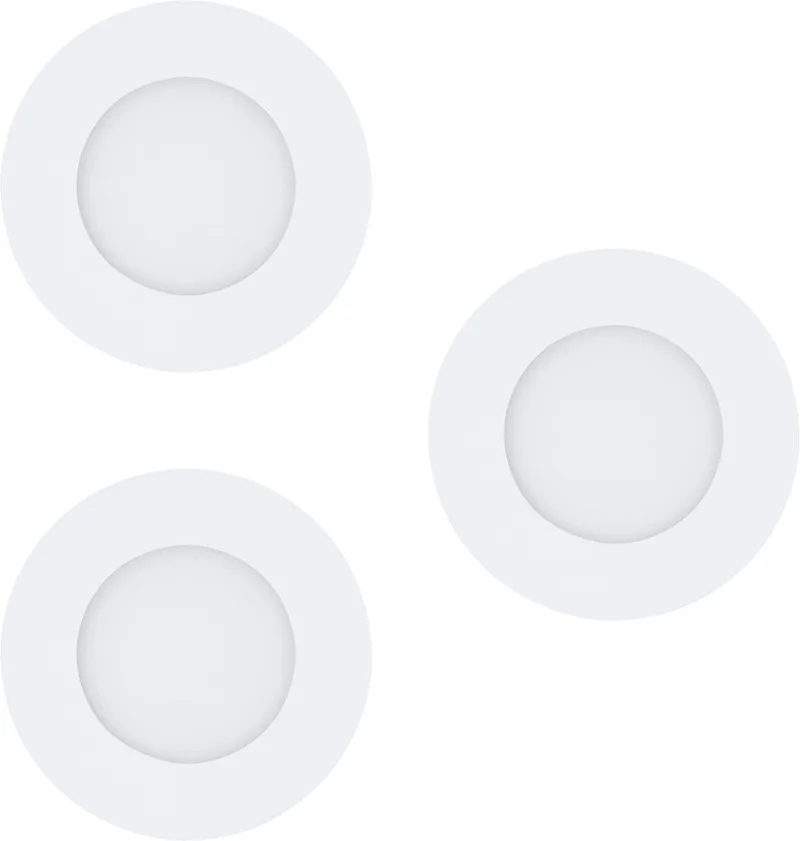 Fueva 1 - Inbouwspotje -LED - Ø85mm. - Set 3 Spots från EGLO i Vit – produktbild