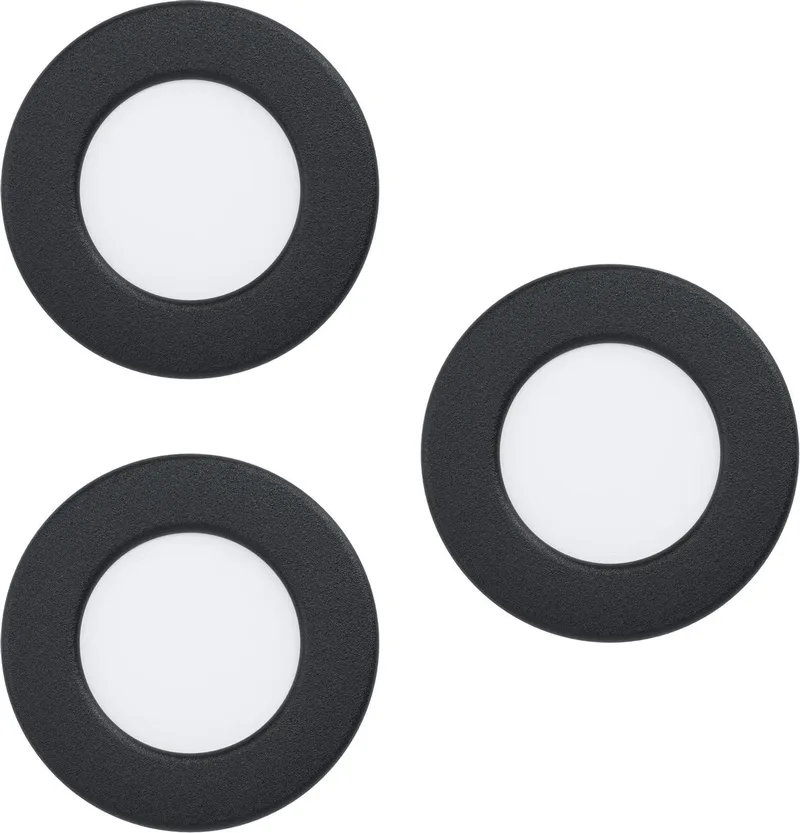 Fueva 5 Inbouwarmatuur - LED - Ø 8,6 cm - Zwart/Wit de EGLO en Noir – photo produit