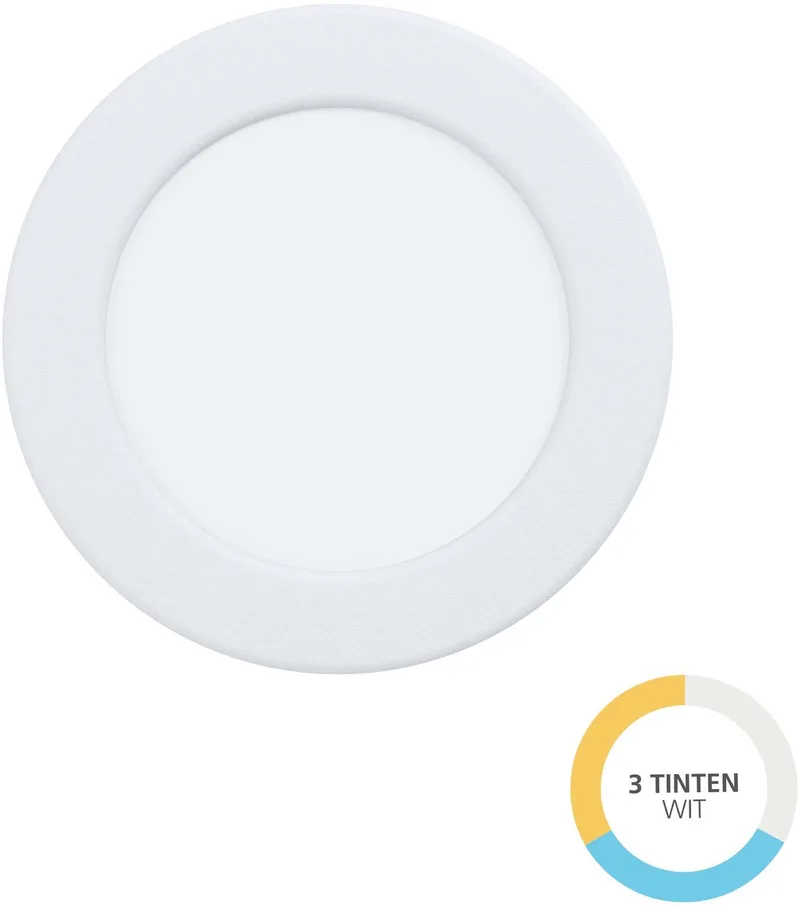 Fueva 6 Inbouwspot - Badkamer/Buiten - LED - Ø 11.9 cm - Wit - Instelbaar wit licht (warm, neutraal en daglicht) de EGLO en Blanc – photo produit