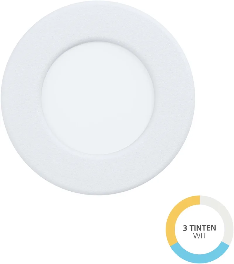 Fueva 6 Inbouwspot - Badkamer/Buiten - LED - Ø 8.8 cm - Wit - Instelbaar wit licht (warm, neutraal en daglicht) de EGLO en Blanc – photo produit