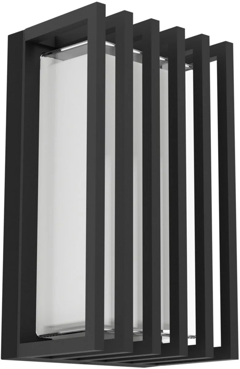 Genovese Wandlamp Buiten - Sensor - 24 cm - Zwart/Helder - Instelbaar wit licht (warm, neutraal en daglicht) de EGLO en Noir – photo produit