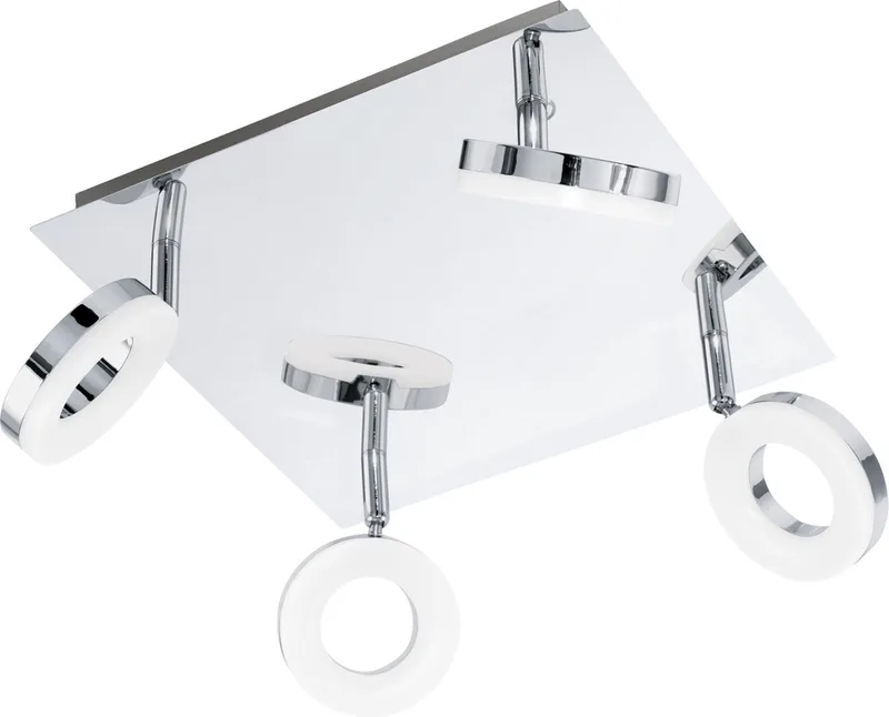 Gonaro - Spot - 4 Lichts - LED - 280X280mm. - Chroom - Wit de EGLO en Gris – photo produit