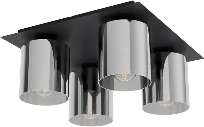 Gorosiba plafondlamp - E27(excl.) - 38cm - rookglas - Metaal de EGLO en Noir – photo produit
