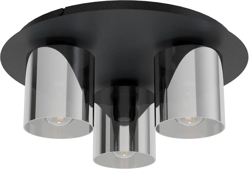 Gorosiba plafondlamp - E27(excl.) - 45cm - rookglas - Metaal fra EGLO i Sort – produktbillede