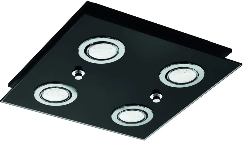 Grattino Plafondlamp - GU10 - Staal | Glas de EGLO en Noir – photo produit