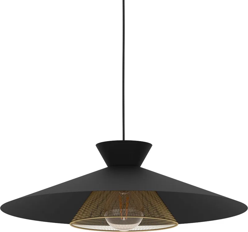 Grizedale Hanglamp - E27 - Ø 50 cm - Zwart | Goud - Staal från EGLO i Svart – produktbild