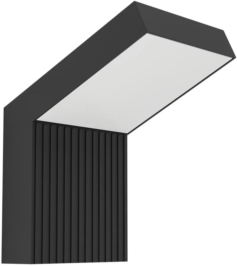Grottazzolina Wandlamp Buiten - LED - 17.5 cm - Zwart/Melkkleurig fra EGLO i Sort – produktbillede