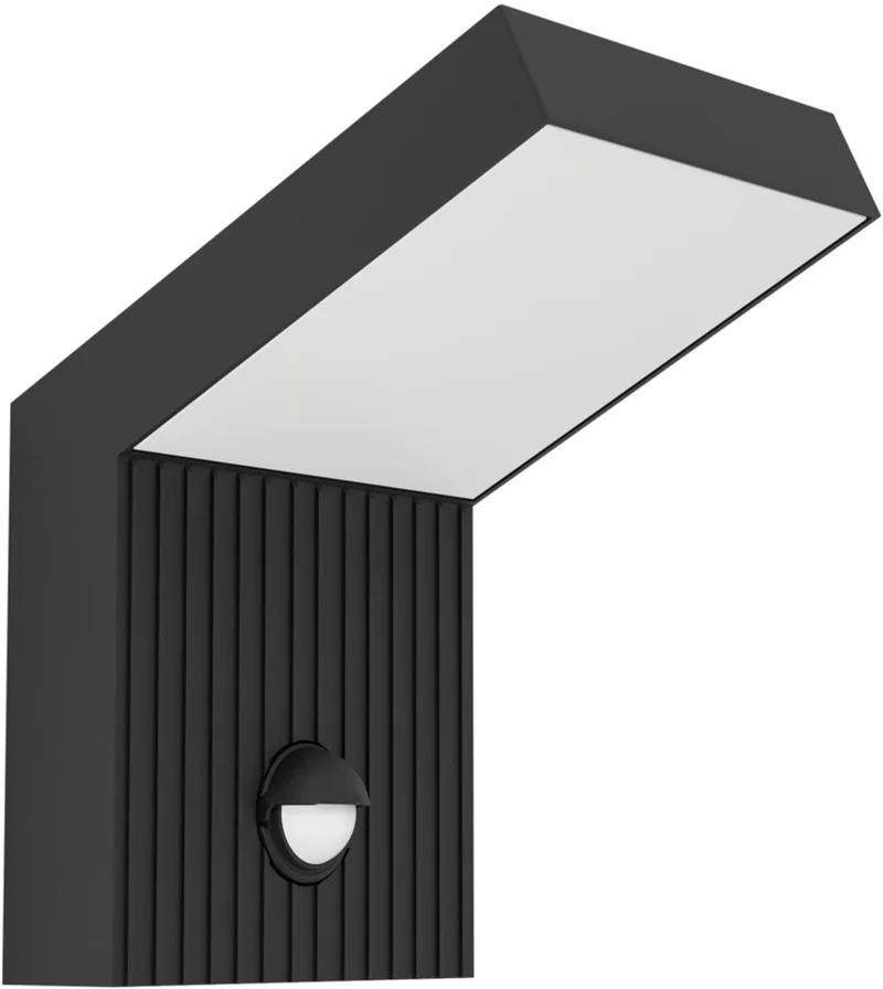 Grottazzolina Wandlamp Buiten - Sensor - LED - 17.5 cm - Zwart/Melkkleurig de EGLO en Noir – photo produit