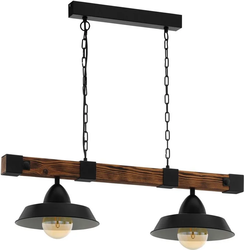 Hanglamp OLDBURY, zonder lichtbron, vintage hanglamp, E27, 86 cm, FSC-gecertificeerd van EGLO in Bruin – productfoto