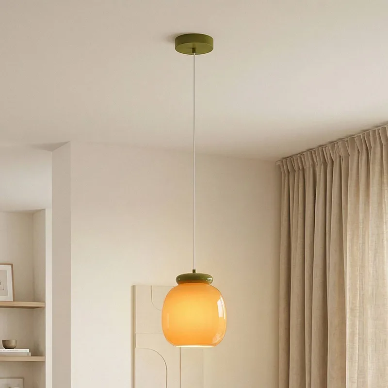 Hanglamp Berardelli, oranje/groen, Ø 23 cm, glas, E27 de EGLO en Orange, Vert – photo produit