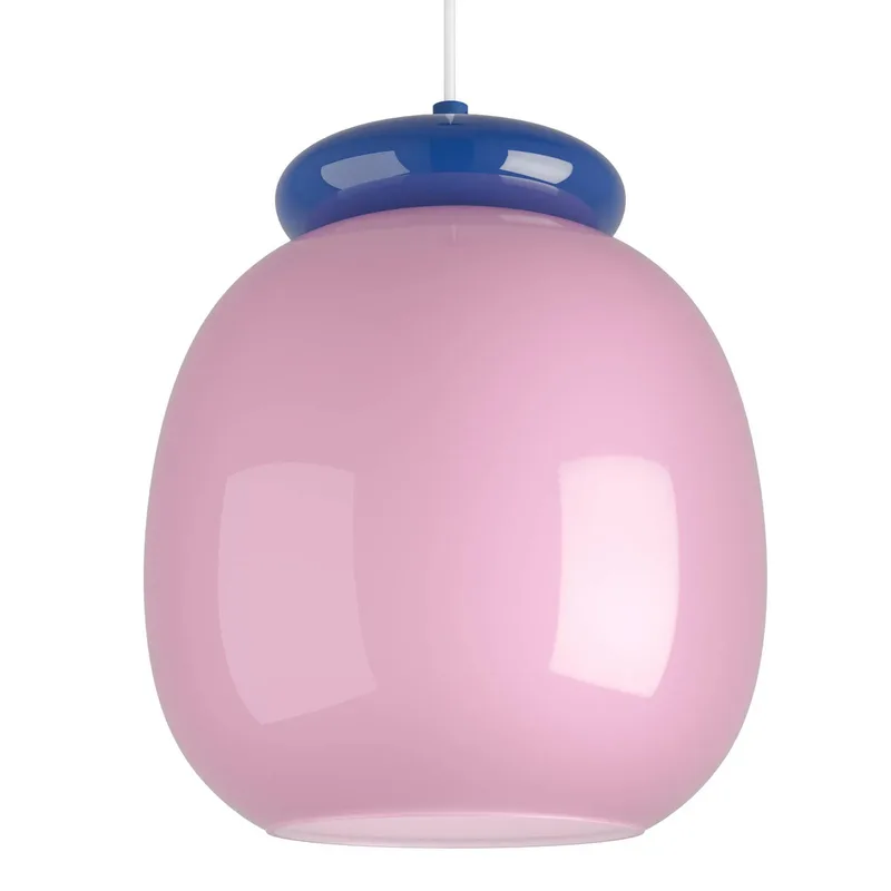 Hanglamp Berardelli, roze/blauw, Ø 23 cm, glas, E27 fra EGLO i Lyserød, Blå – produktbillede