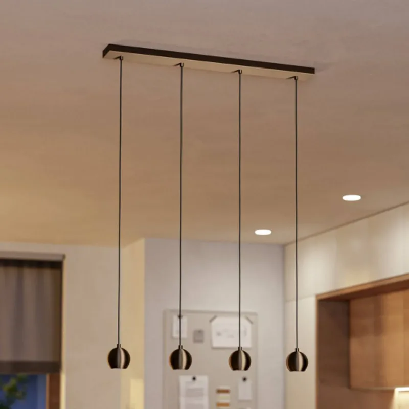 hanglamp BIMEDA 1, bronskleurig, lengte 77 cm, 4-lamps. de EGLO en Bronze – photo produit