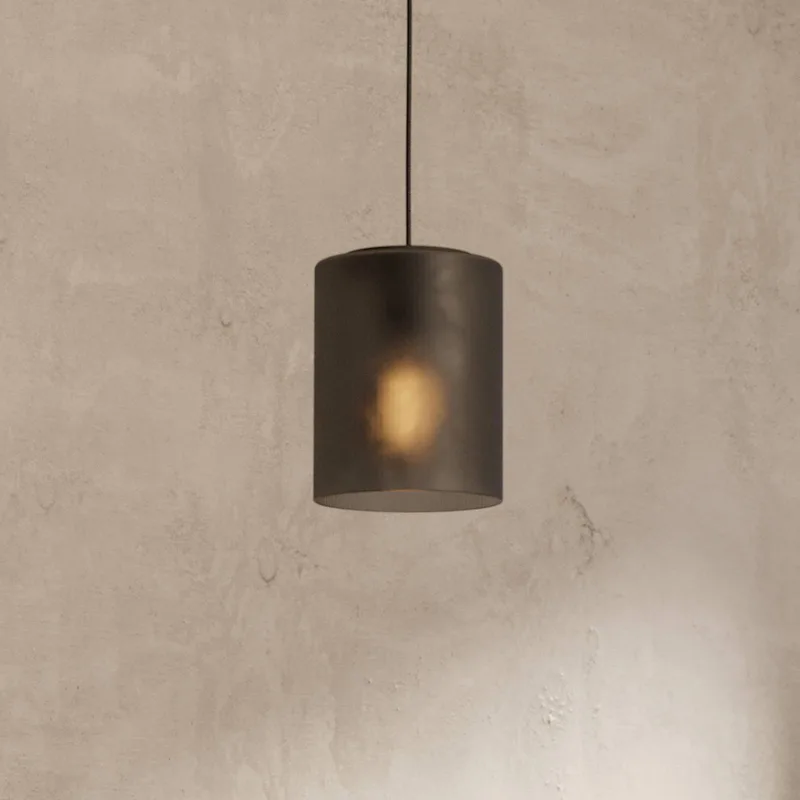 Hanglamp Colomera, Ø 15 cm, zwart/grijs, glas de EGLO en Rookgrijs-transparant, Noir – photo produit