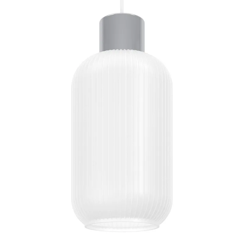 Hanglamp Dasmina, Ø 13 cm, wit/chroom, glas, E27 från EGLO i Vit, Krom – produktbild