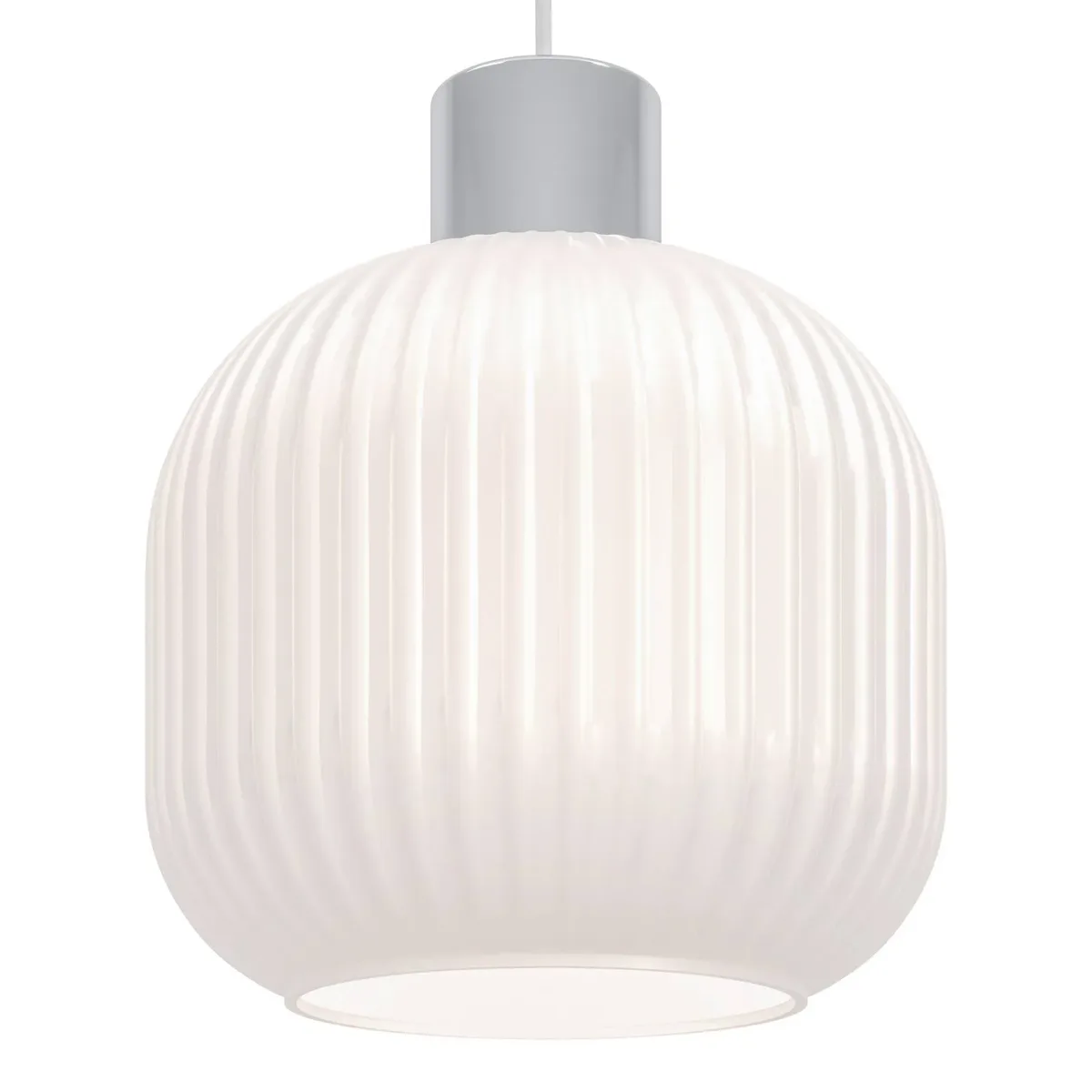 Hanglamp Dasmina, Ø 20 cm, wit/chroom, glas, E27 van EGLO in Wit, Chroom – productfoto